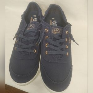 Bob's From Skechers Memory Foam Women's Navy Sneakers with Bronze Details 10W